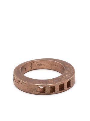 Parts of Four 4-Bar Punchout Crescent ring - Gold
