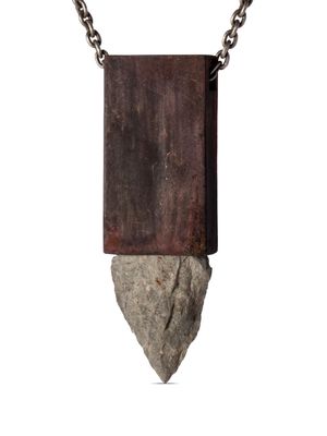 Parts of Four Arrowhead amulet necklace - Brown