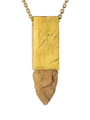 Parts of Four Arrowhead amulet necklace - Gold