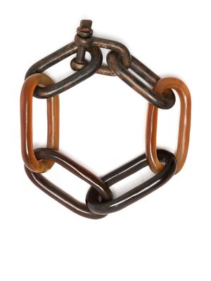 Parts of Four Charm Chain bracelet - Brown