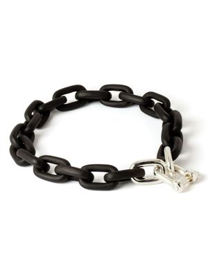 Parts of Four Charm Chain wood choker - Black