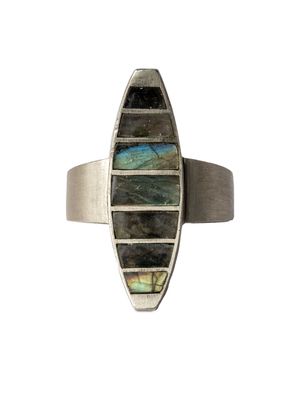 Parts of Four Crescent labradorite ring - Silver