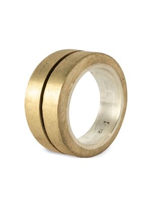Parts of Four Crevice v2 matte-brass sterling-silver ring - Gold