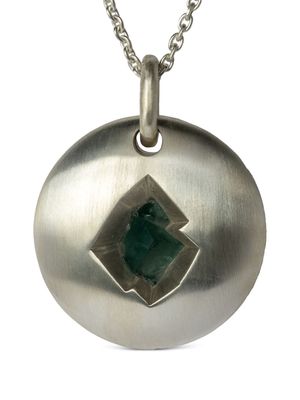 Parts of Four Disk fluorite pendant necklace - Silver