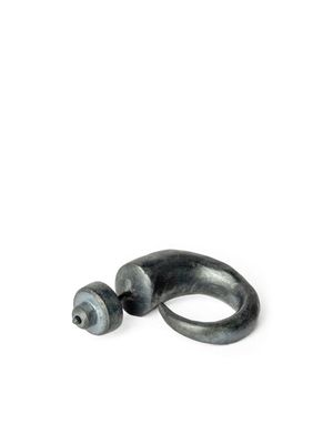 Parts of Four Little Horn sterling silver earring - Black