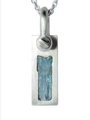 Parts of Four Plate aquamarine pendant necklace - Silver