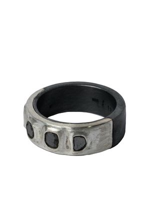 Parts of Four Sistema black diamond sterling-silver ring