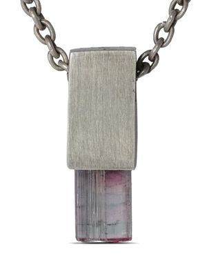 Parts of Four Talisman Cuboid rubellite necklace - Silver