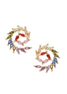 Pascal 14K-Gold-Plated & Cubic Zirconia Swirl Earrings
