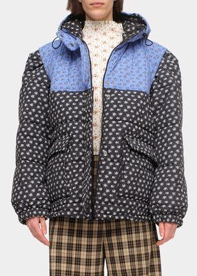 Pascala Printed Two-Toned Puffer Jacket