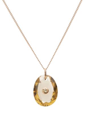Pascale Monvoisin 14kt yellow gold Orso N°1 honey quartz and diamond necklace