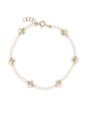 Pascale Monvoisin 9kt yellow gold Chelsea N°1 pearl and diamond bracelet - White
