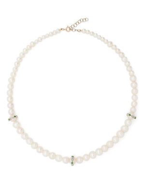 Pascale Monvoisin 9kt yellow gold Chelsea N°2 pearl and diamond necklace - White