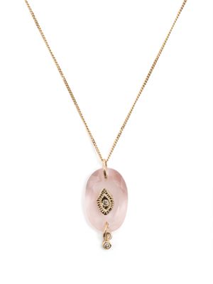 Pascale Monvoisin 9kt yellow gold quartz and diamond necklace - Pink