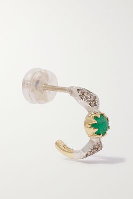Pascale Monvoisin - Adele N°1 9-karat Gold, Sterling Silver, Emerald And Diamond Single Earring - one size