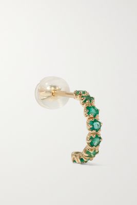 Pascale Monvoisin - Ava 9-karat Emerald Single Hoop Earring - Green