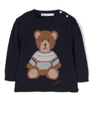 Patachou bear intarsia-knit jumper - Blue
