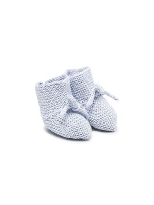 Patachou bow-detail knitted pre-walkers - Blue