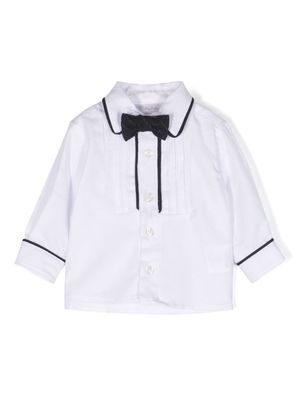 Patachou bow-detail two-tone shirt - White