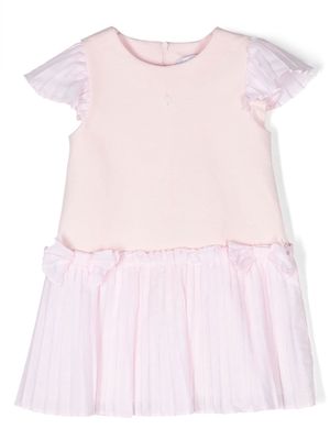 Patachou bow-detailing pleated dress - Pink