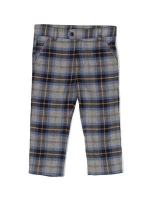 Patachou check-pattern cotton trousers - Grey