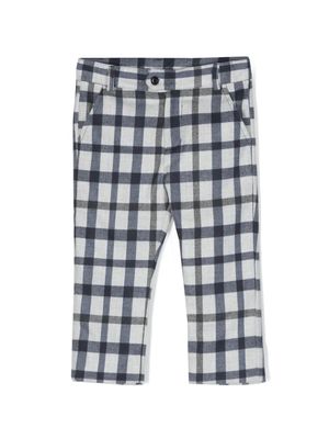 Patachou check-pattern slim-cut trousers - Blue