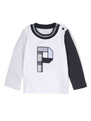 Patachou colour-block long-sleeved T-shirt - White