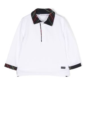 Patachou contrast-collar rugby shirt - White