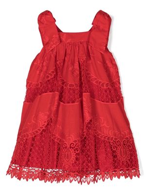 Patachou cut out-detail sleeveless dress - Red