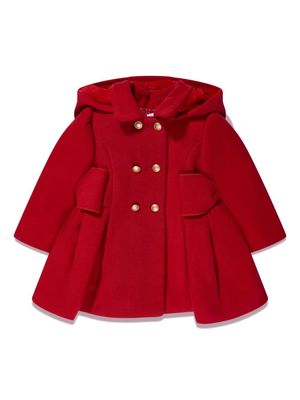 Patachou double-breasted hooded coat - Red