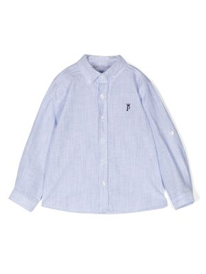 Patachou embroidered-logo cotton shirt - Blue