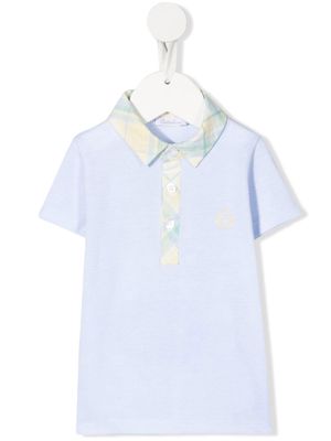 Patachou embroidered-logo piqué polo shirt - Blue