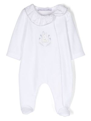 Patachou embroidered-motif ruffle-collar pajamas - White