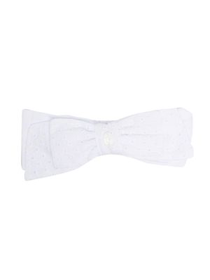 Patachou embroidered ribbon hair clip - White