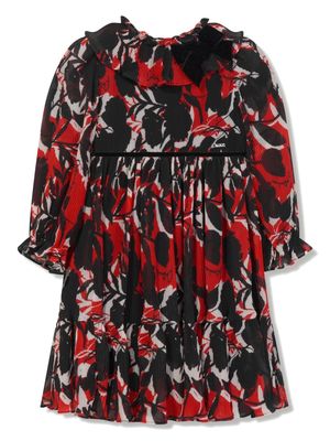 Patachou floral-print pleated dress - Red