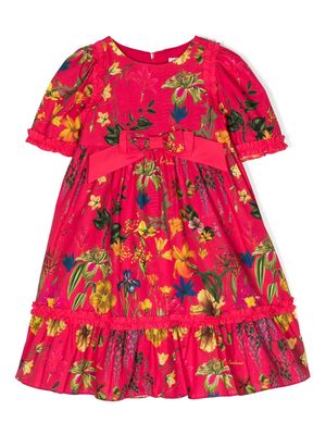 Patachou floral-print short-sleeve dress - Pink