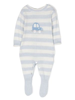 Patachou intarsia-knit striped pajamas - Blue