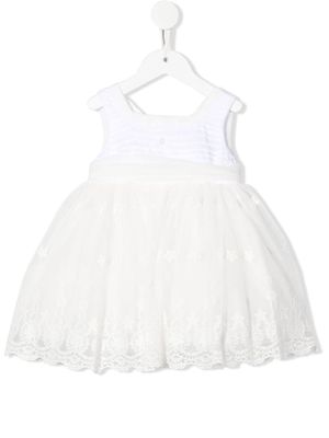 Patachou lace appliqué a-line dress - White