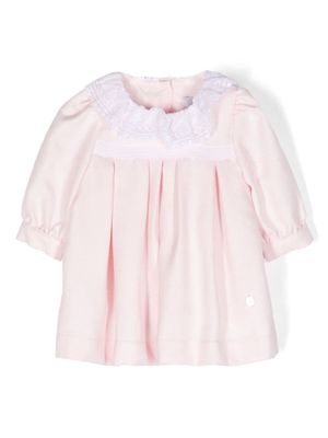 Patachou lace-trim cotton dress - Pink