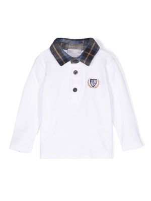 Patachou logo-embroidered cotton polo shirt - White