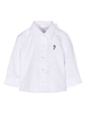 Patachou logo-embroidered cotton shirt - White