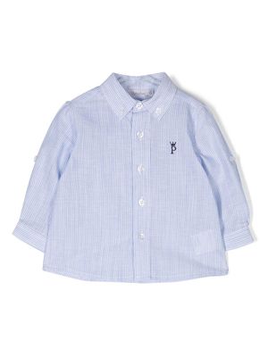 Patachou logo-embroidery striped shirt - Blue
