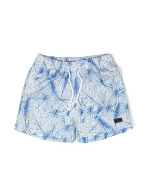 Patachou logo-patch detail swim shorts - Blue