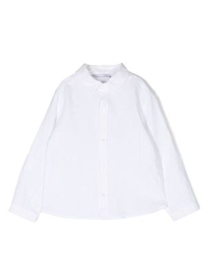 Patachou long-sleeve cotton-linen shirt - White