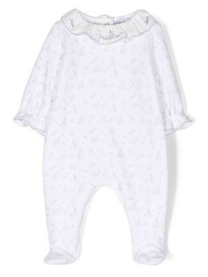 Patachou motif-print scallop-collar pajamas - White