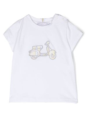 Patachou motorcycle-patch T-shirt - White