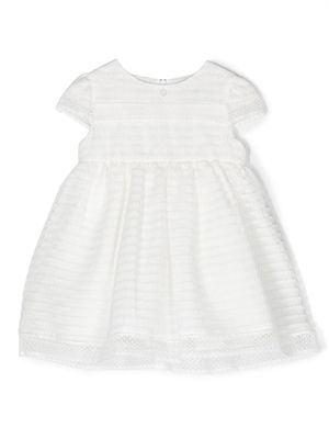 Patachou panelled short-sleeved dress - White