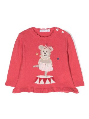 Patachou patterned intarsia-knit jumper - Pink