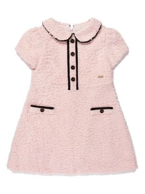 Patachou rounded-collar bouclé-design dress - Pink