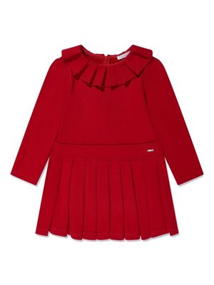 Patachou ruffle-collar interlock dress - Red